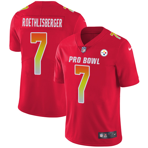 Nike Steelers #7 Ben Roethlisberger Red Men's Stitched NFL Limited AFC 2018 Pro Bowl Jersey - Click Image to Close